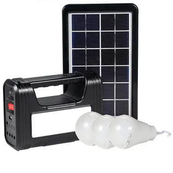 Saulės Šviesos Ličio Saulės Energijos Skydelis Generatorius Rinkinys Mažų Namų Sistema 3 LED Lemputės Pabrėžti Energiją taupančiomis Šviesos Saulės Apšvietimas 