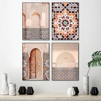 Marokas spausdinti Marakešas duris kelionės plakatas boho stiliaus sienos meno tapybos drobės plakatas mozaikos kambarį namo sienos meno dekoro 