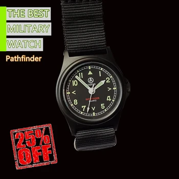 Gamyklos Originalus Pathfinder MWC Karinių Vyrų Kvarcinis laikrodis su 100 Nardymas - Matinis Plieno Apdaila Juoda SM8018 
