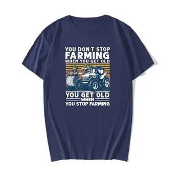 FLC Medvilnės Vyrų Marškinėliai Black Don ' t Stop Ūkininkavimo, Kai Jūs Gaunate Senas T-Shirt Off White Vyrų Drabužių, O Kaklas Trumpas Rankovėmis Palaidinė Viršūnės
