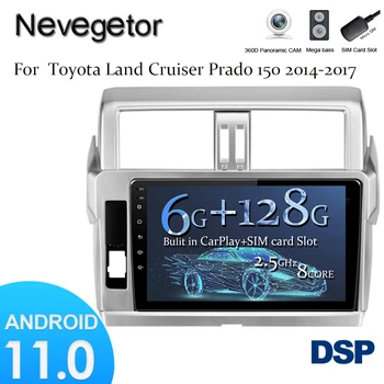 Android 11 HeadunitNEVEGETOR Toyota Land Cruiser 150 Prado 2013 - 2017 Automobilio Radijo Multimedia Vaizdo Grotuvas, Navigacija GPS 