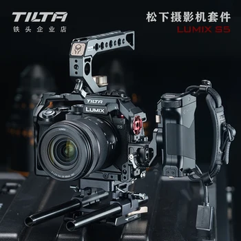 Tilta Panasonic S5 Kamera TP-T39 serijos Cage Kit supa narve prijungtas prie 15mm geležinkelio įrašai Juoda ir Pilka Spalva Lumix S5