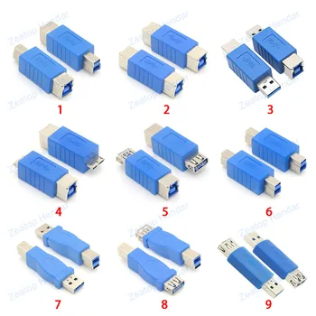 2vnt Super Greitis USB 3.0-B Male / Female, kad USB3.0 B Tipo Vyrai Moterys Spausdintuvo Konverteris, Adapteris Micro Male Conector Mėlyna 