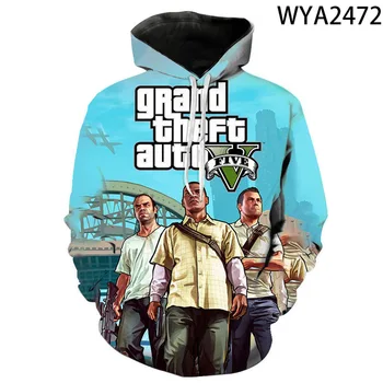 Grand Theft Auto, GTA 5 Žaidimas 3D Atspausdintas hoodie 2021 Naujovė Vyrų/moterų hoodies homem harajuku stiliaus Sportinę aprangą Paaugliams Palaidinukė 