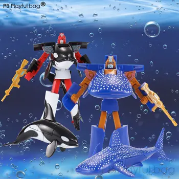 4colors transformacijos žaislai, Delfinų, Banginių gyvūnų robotas žaislas 10 cm vandenyno gyvūnų Delfinų Robotas žaislai vaikams geriausių dovanų ZD45 
