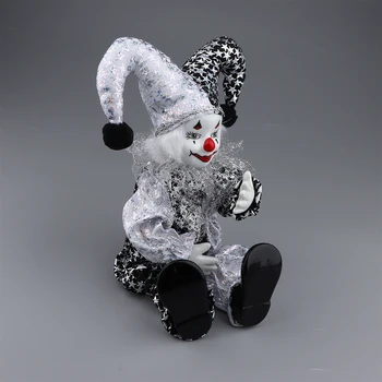 Porceliano Klounas Modelis Kabo Kojų Klounas Lėlės Rinkti Cirko Rekvizitas, C 