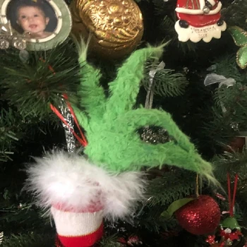Furry Žalia Rankos Papuošalas Turėtojas Kalėdų Eglutė Kalėdų Namų Dekoracijos Smagios Dovanos Buveinės Šalis