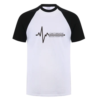 Širdies Juoda Gyvena Klausimas Marškinėliai Tees Mans aš negaliu Kvėpuoti, T-marškinėliai trumpomis Rankovėmis Viršūnes OW-056 