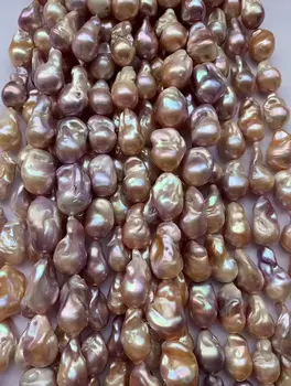 Didelio dydžio, natūralios spalvos gėlavandenių baroko formos perlas nekilnojamojo perlų papuošalai priėmimo 
