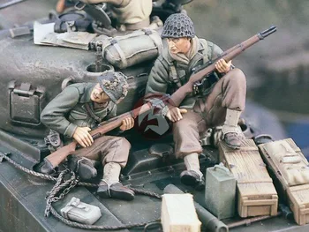 1/35 Dervos Pav modelis rinkiniai Du JAV kareiviai, tankai antrojo pasaulinio KARO Nesurinkti ir unpainted 