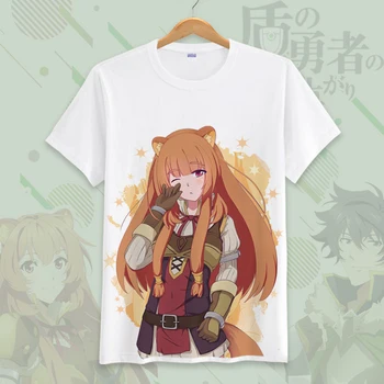 Didėjančios ekrano Herojus Vasaros Marškinėliai Japonų Anime Raphtalia Naofumi Iwatani T-shirt Studentų Viršuje Tee Cosplay Kostiumas