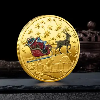 Kalėdų Santa Claus Progines Monetas, Aukso, Sidabro Suvenyrų Kolekcines Meno 