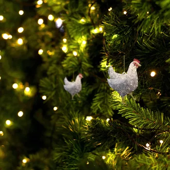 2021 Kalėdų Šalikas Vištienos Papuošalai Kalėdų Medžio Apdaila Kalėdų Ornamentu Asmeninį Produkto Šeima Šalikas Chicke 