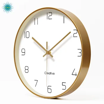 Kūrybos Aukso Mados Metalo Sieninis Laikrodis Tylus Modernus Studijų Išjungti Paprastas Laikrodis Namuose Mados Dekoratyvinis Kvarcinis Laikrodis 