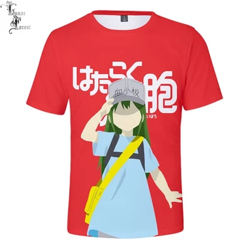 Ląstelių Darbe! 3D Spausdinimo T-shirt Vasaros Mados Apvalios Kaklo trumpomis Rankovėmis Populiarus Japonų Anime Streetwear Plius Dydis 