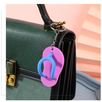 Nemokamas Pristatymas 1pc Mielas 3D Mini EVA Beach Batų Keychain Maišelį Priedai Apdailos paketų prižiūrėtojų raktinę Key Chain Pakabukai 