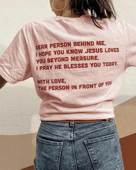 Gerbiamas Asmuo Už Mane Mylėti Kaip Jėzus T-shirt moterims Medvilnės juokinga tumblr atsitiktinis Mados citata hipster unisex tee viršuje marškinėlius