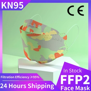 1/5pc Vaikų FFP2 Žuvų kaukė KN95 vaikams, Veido kaukės, apsauginės KF Korėja Stiliaus 94 respiratorių Filtravimo kaukė ffp2mask CE Mascarillas