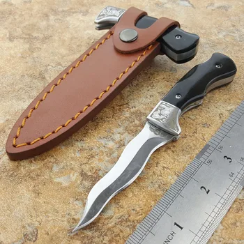 5 modeliai Theone deformuojamieji 440 gyvatė peilis sulankstomas peilis juoda ragų+Plieninio rėmo rankena Dvigubos paskirties kišenėje medžioklės peilius